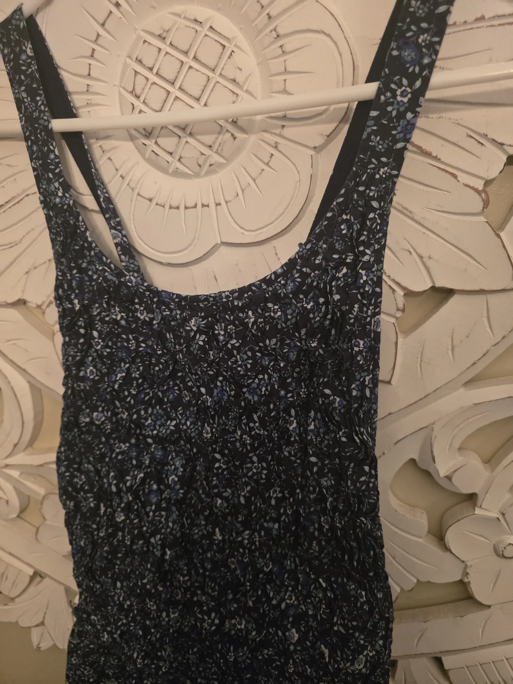 Free People Petunia Mini Dress in a blue and navy ditsy floral print